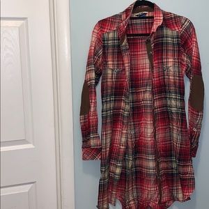Plaid button up dress